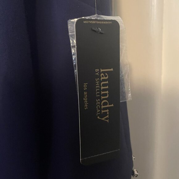 Laundry By Shelli Segal Ink Blok Blue Bedazzled Hem Formal Mini Dress Size 2 - Picture 5 of 7